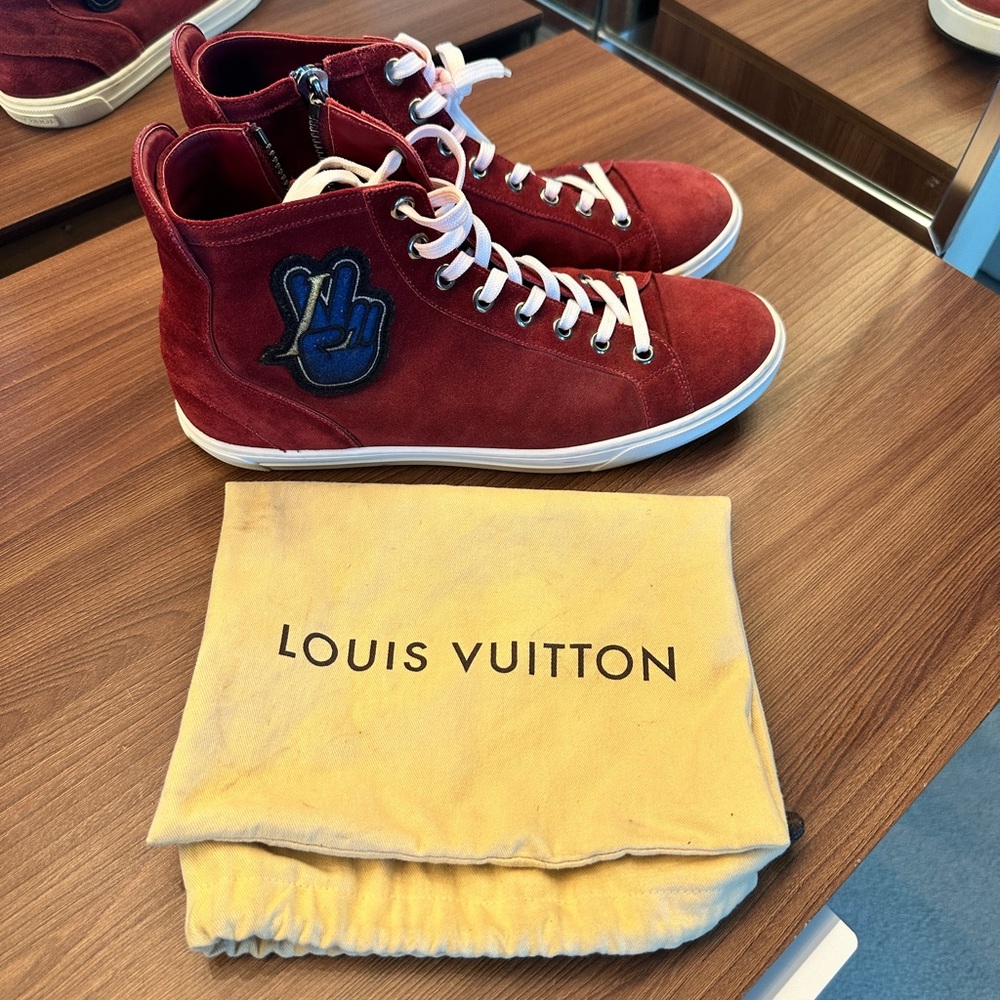 Louis Vuitton Red High-Top Sneakers